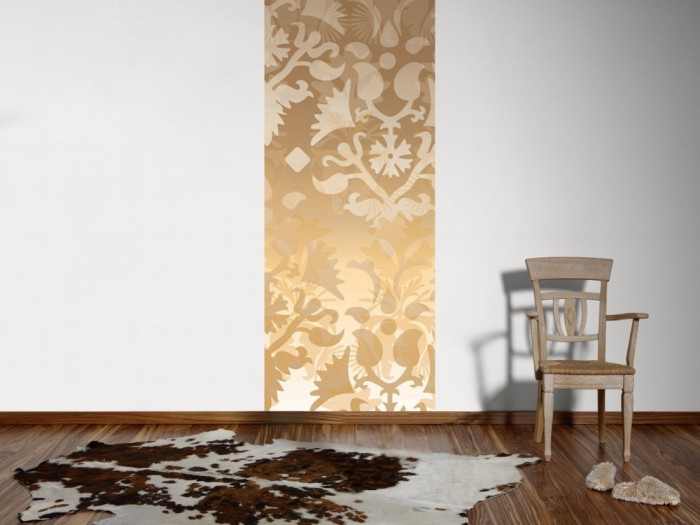 Ein Foto von dem Design-Fotopanel Moderne Ornamente Beige, Artwork tapeziert an der Wand. Bestelle Deine Bildtapete online.