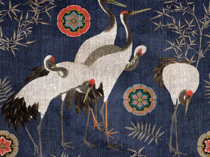 Detailansicht der Selected Walls Tapete Maoming Cranes Wallpaper Col. 01