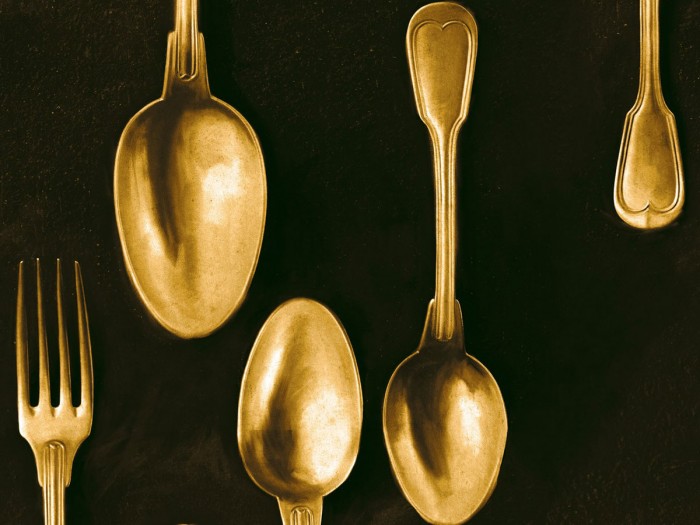 Detailansicht der Selected Walls Tapete Bergamo Cutlery Wallpaper Col. 02