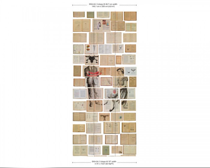 Abmessungen der NLXL Tapete EKA-04 Biblioteca von Ekaterina Panikanova.