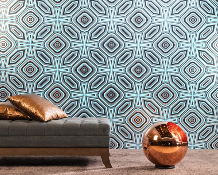 Die Flavour Paper Tapete FP1092 in einem Raum tapeziert - Das Raumbild zeigt die Flavour Paper Tapete FP1092 in der Farbe Cornflower