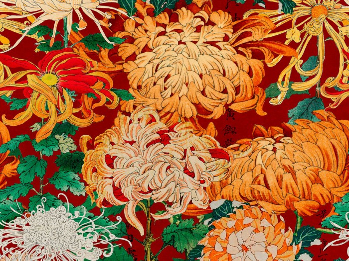 Detailansicht der Selected Walls Tapete Nanning Flowers Wallpaper Col. 01