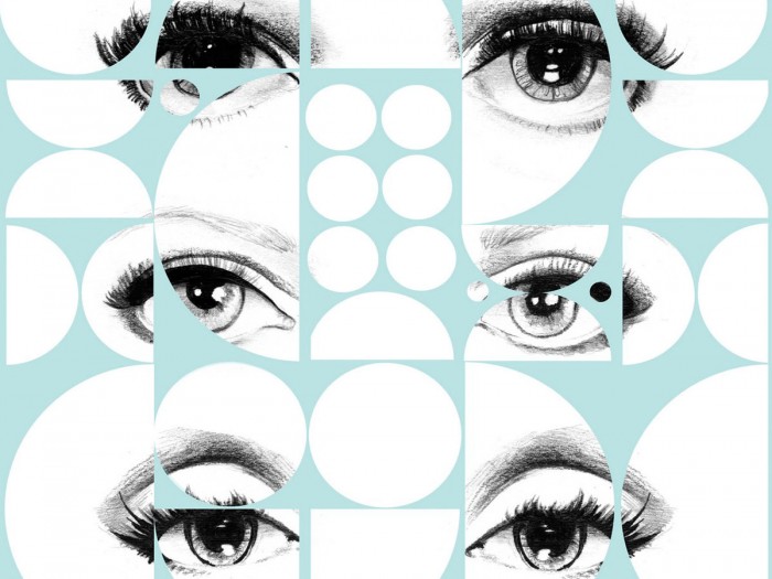 Detailansicht der Selected Walls Tapete Düsseldorf Eyes Wallpaper Col. 01