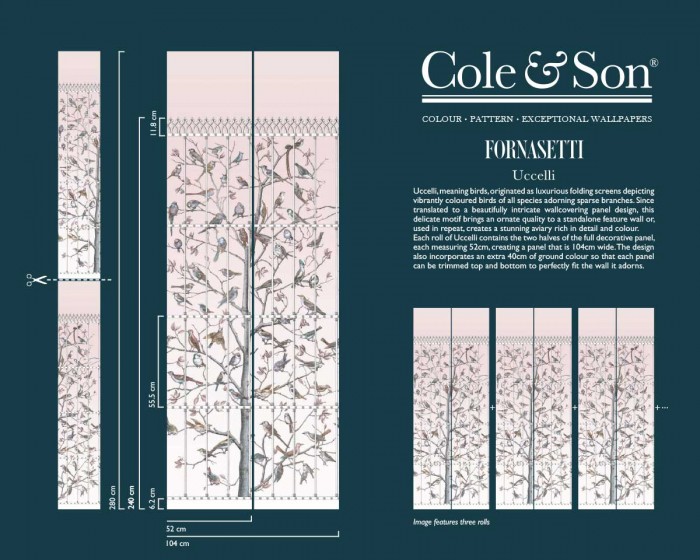 Bestellhinweis zu der Fornasetti Tapete 114/11022 Uccelli