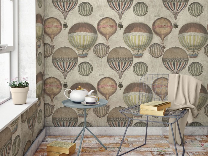 Raumansicht der Selected Walls Tapete Versailles Balloons Wallpaper Col. 01