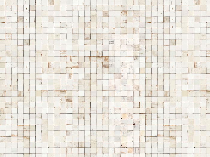 Ansicht der Holztapete von NLXL PHE-21 Piet Hein Eek Mosaik Squares White Wallpaper