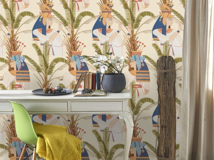 Raumansicht der Selected Walls Tapete Memphis Pharaoh Wallpaper Col. 01