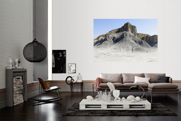 Die Fototapete Berg Badlands-Nationalpark in South Dakota, USA als Wandbild im Wohnzimmer. Die Vlies-Fototapete Berg Badlands-Nationalpark in South Dakota, USA verschönert als Wandbild Deine Wand.