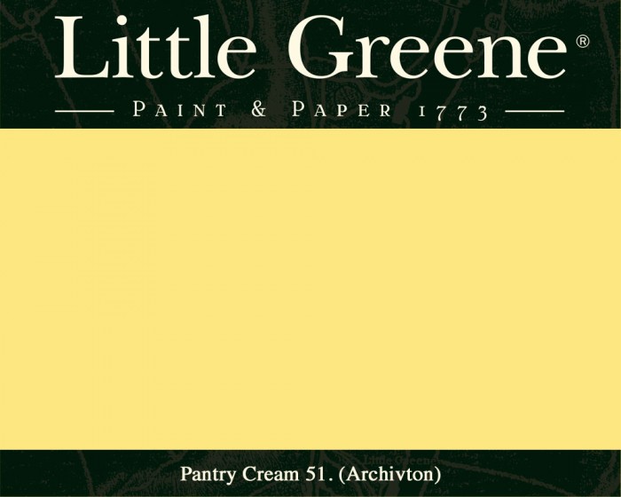 Englische Farbe von Little Greene Pantry Cream 51 - Hochwertige Farbe gestrichen an der Wand