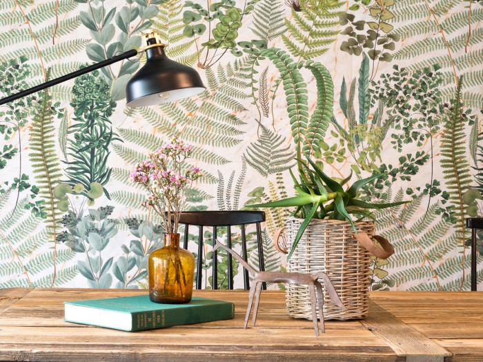 Raumansicht der Selected Walls Tapete St. Moritz Fern Wallpaper Col. 01