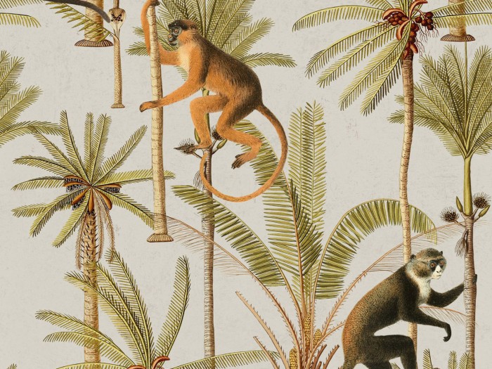 Detailansicht der Selected Walls Tapete Bridgetown Monkeys Wallpaper Col. 02