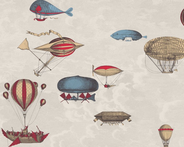 Ansicht der Fornasetti Tapete 114/10020 Macchine Volanti von Cole and Son