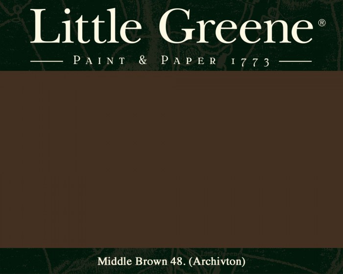 Englische Farbe von Little Greene Middle Brown 48 - Hochwertige Farbe gestrichen an der Wand