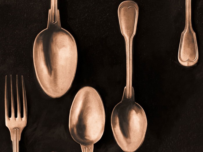 Detailansicht der Selected Walls Tapete Bergamo Cutlery Wallpaper Col. 01