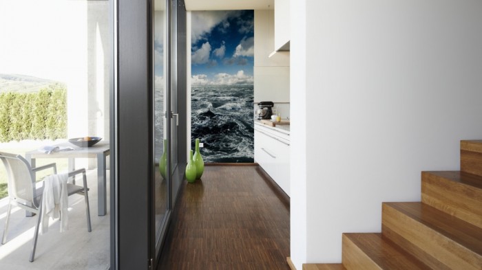 Ein Foto von dem 3D-Fotopanel Das offene Meer, Raue See tapeziert in der Küche. Bestelle Deine Bildtapete online.