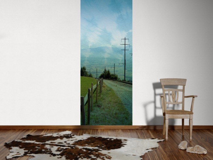 Ein Foto von dem 3D-Fotopanel Landstraße in den Bergen, Vintage tapeziert an der Wand. Bestelle Deine Bildtapete online.