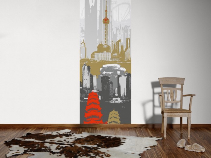 Ein Foto von dem 3D-Design-Fotopanel Shanghai China, Artwork tapeziert an der Wand. Bestelle Deine Bildtapete online.