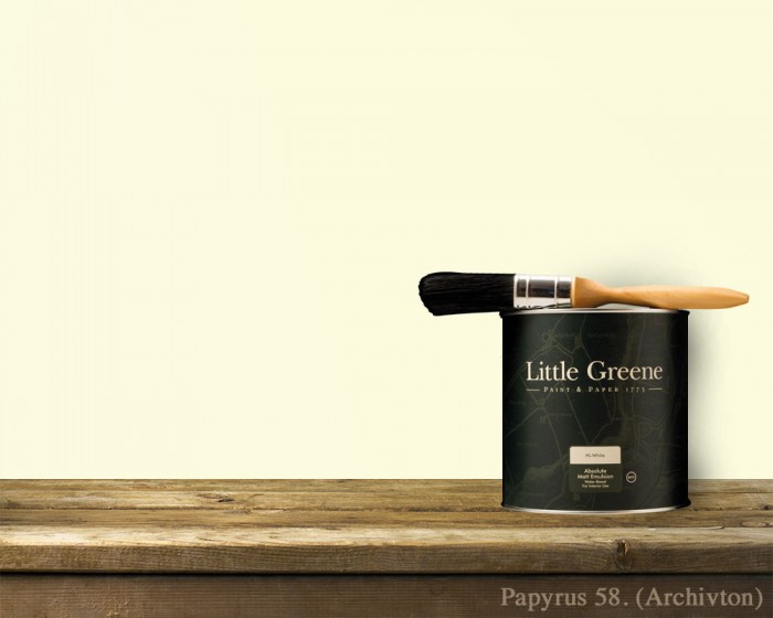 Englische Farbe von Little Greene Papyrus 58 - Hochwertige Farbe gestrichen an der Wand