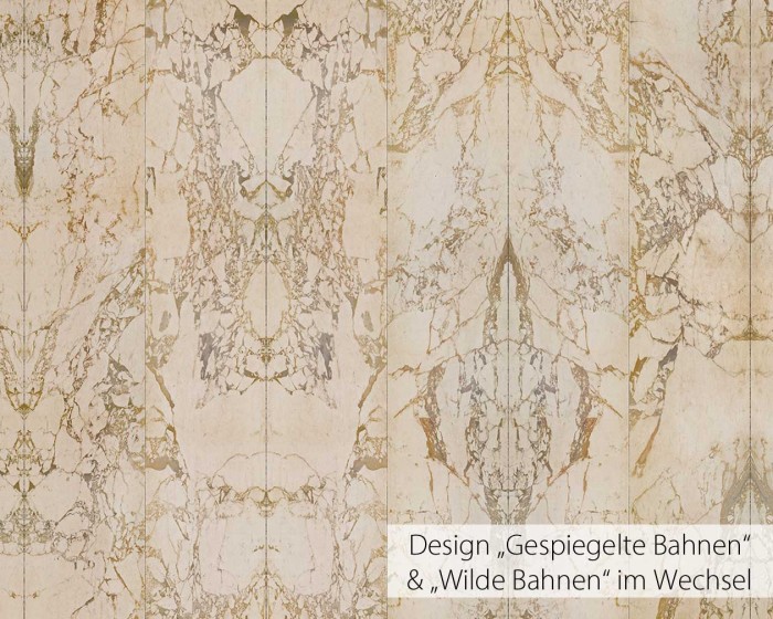 Flächenansicht der NLXL Tapeten PHM-60A und PHM-60B Materials von Piet Hein Eek im Wechsel verarbeitet.