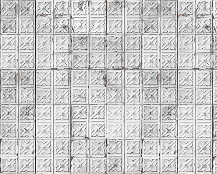 Flächenansicht der NLXL Tapete TIN-04 Brooklyn Tins von Merci.