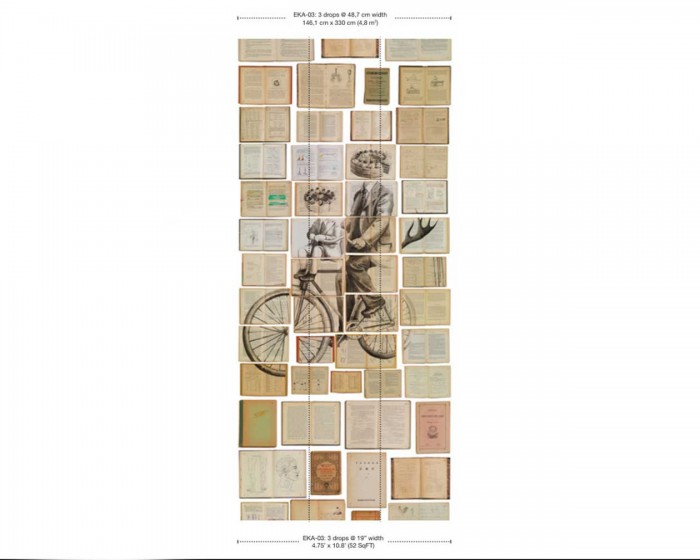 Abmessungen der NLXL Tapete EKA-03 Biblioteca von Ekaterina Panikanova.