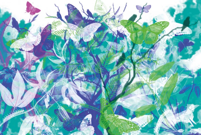 Die Designer-Fototapete Garten der Schmetterlinge, Artwork by Mylumi, eine Vlies-Fototapete bei Livingwalls Cologne online kaufen. Die Designer-Fototapete Garten der Schmetterlinge, Artwork by Mylumi ist eine Fototapete auf Maß.