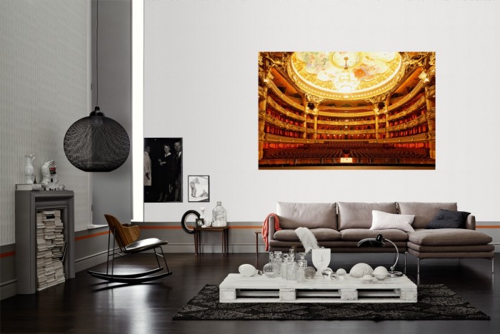 Die Fototapete Pariser Oper als Wandbild im Wohnzimmer. Die Vlies-Fototapete Pariser Oper verschönert als Wandbild Deine Wand.