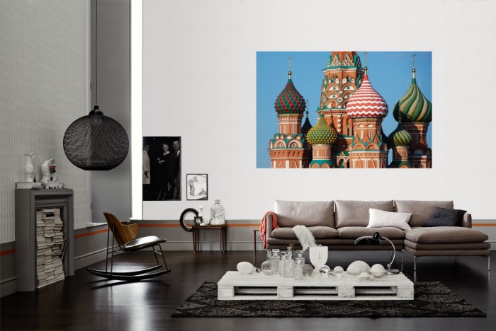 Die Fototapete Basilius-Kathedrale in Moskau, Russland als Wandbild im Wohnzimmer. Die Vlies-Fototapete Basilius-Kathedrale in Moskau, Russland verschönert als Wandbild Deine Wand.