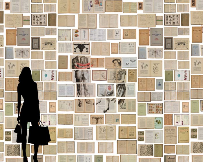 Flächenansicht der NLXL Tapete EKA-04 Biblioteca von Ekaterina Panikanova.