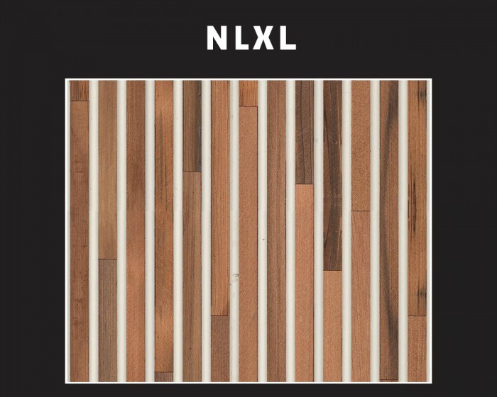 Detailansicht der NLXL Tapete TIM-02 Timber Strips von Piet Hein Eek.