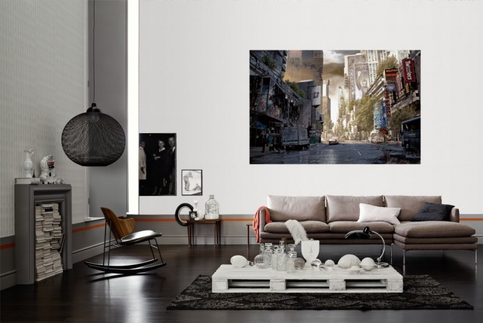 Die Fototapete Verlassene Stadt, Lost Places als Wandbild im Wohnzimmer. Die Vlies-Fototapete Verlassene Stadt, Lost Places verschönert als Wandbild Deine Wand.