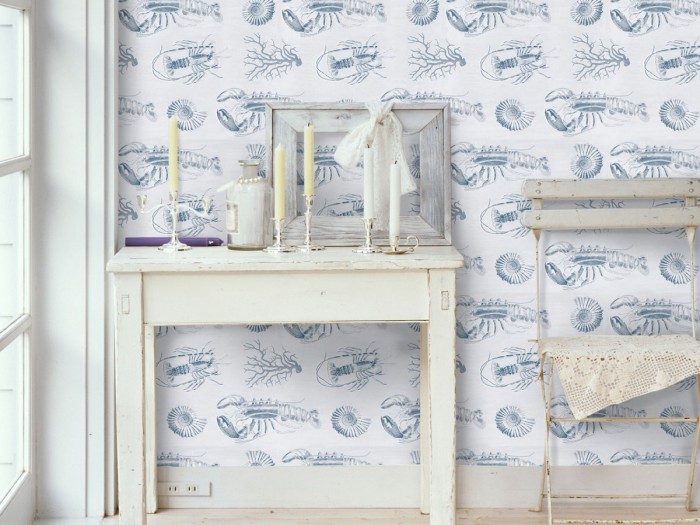 Raumansicht der Selected Walls Tapete Brest Lobster Wallpaper Col. 01