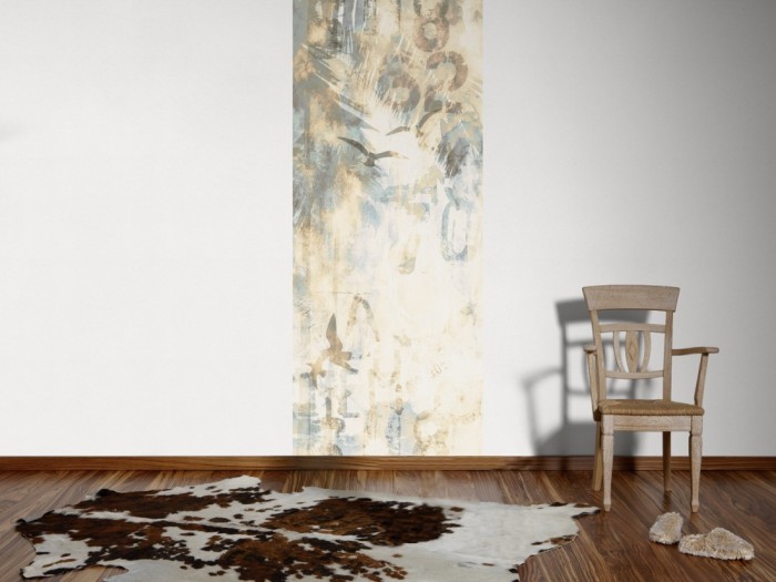 Ein Foto von dem Design-Fotopanel Unter den Palmen Beige tapeziert an der Wand. Bestelle Deine Bildtapete online.