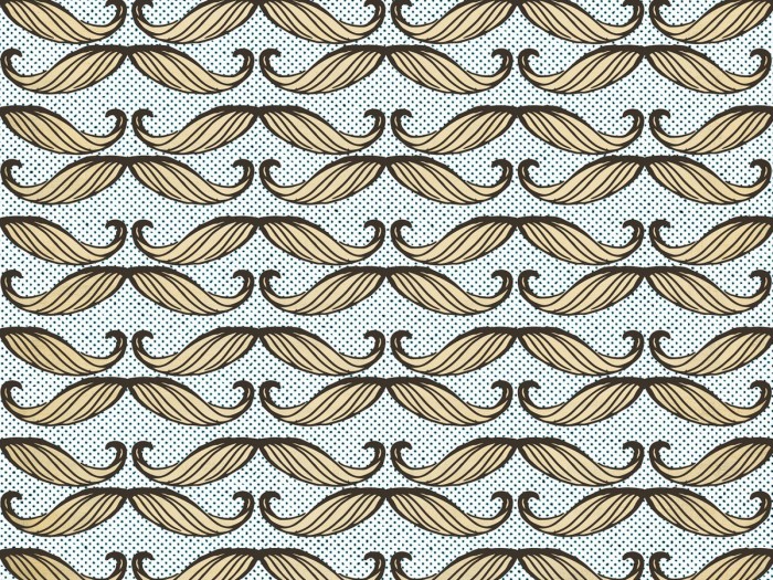 Detailansicht der Selected Walls Tapete Le Mans Moustaches Wallpaper Col. 01