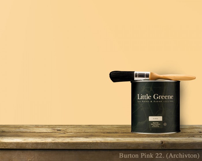 Englische Farbe von Little Greene Burton Pink 22 - Hochwertige Farbe gestrichen an der Wand