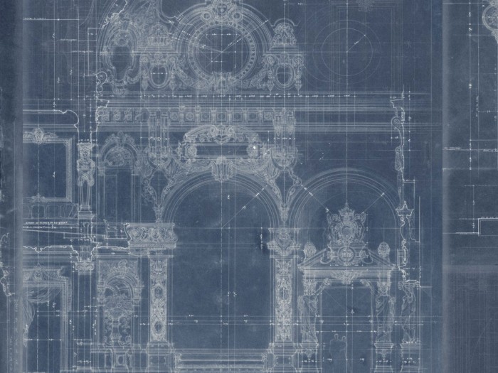 Detailansicht der Selected Walls Tapete Paris Architecture Wallpaper Col. 01