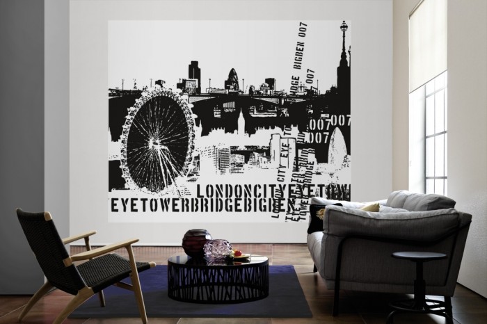 Die Design-Fototapete London England, Artwork als große Bildtapete im Wohnzimmer. Als Bildtapete ist die Design-Fototapete London England, Artwork ein besonderes Highlight auf Vliestapete.