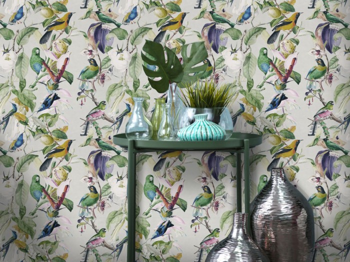 Raumansicht der Selected Walls Tapete San Vito Birds Wallpaper Col. 01