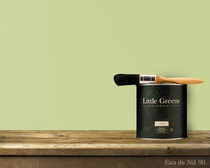 Englische Farbe von Little Greene Eau de Nil 90 - Hochwertige Farbe gestrichen an der Wand