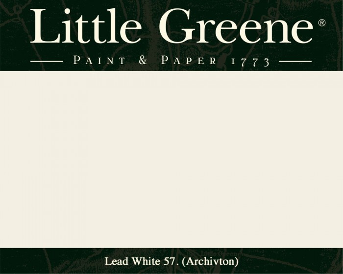 Englische Farbe von Little Greene Lead White 57 - Hochwertige Farbe gestrichen an der Wand