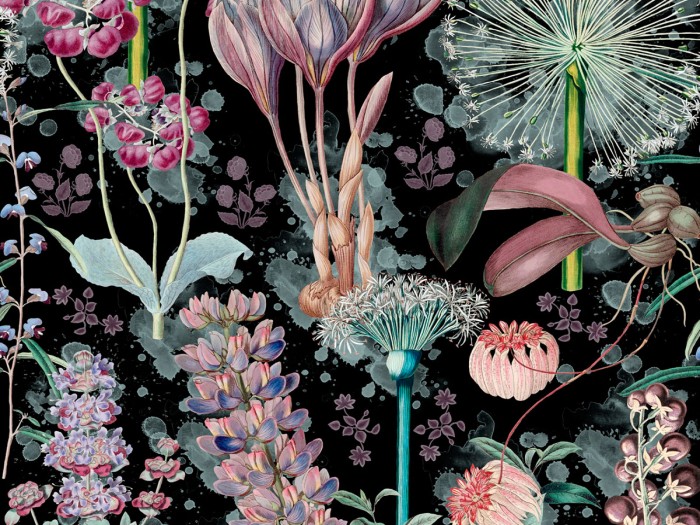 Detailansicht der Selected Walls Tapete Vent Flowers Wallpaper Col. 01