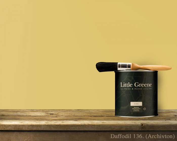 Englische Farbe von Little Greene Daffodil 136 - Hochwertige Farbe gestrichen an der Wand