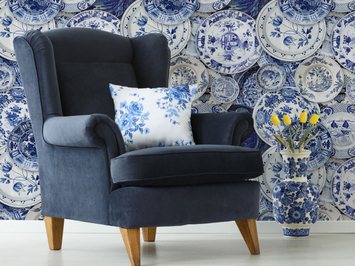 Raumansicht der Selected Walls Tapete Haikou Porcelain Wallpaper Col. 01