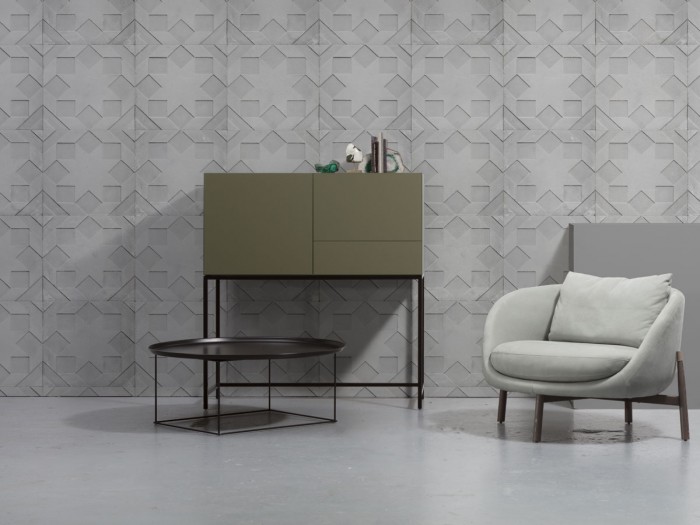 Raumfoto der Betontapete NLXL NDE-02 Moulded Star Wallpaper von Nada Debs