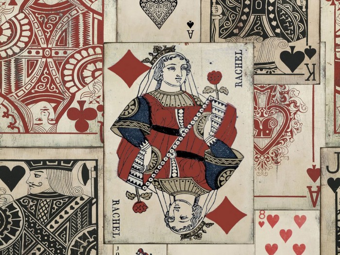 Detailansicht der Selected Walls Tapete Atlantic City Cards Wallpaper Col. 01