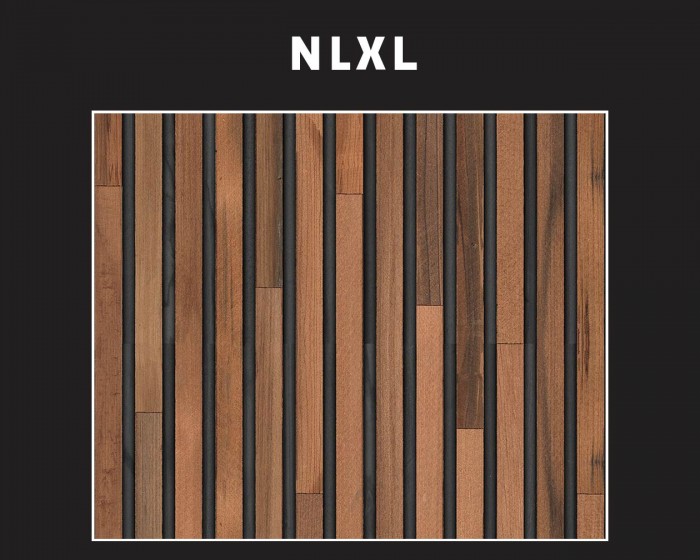 Detailansicht der NLXL Tapete TIM-01 Timber Strips von Piet Hein Eek.
