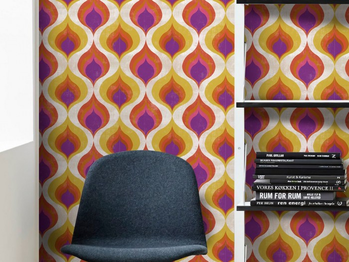 Raumansicht der Selected Walls Tapete Berlin 70s Wallpaper Col. 01