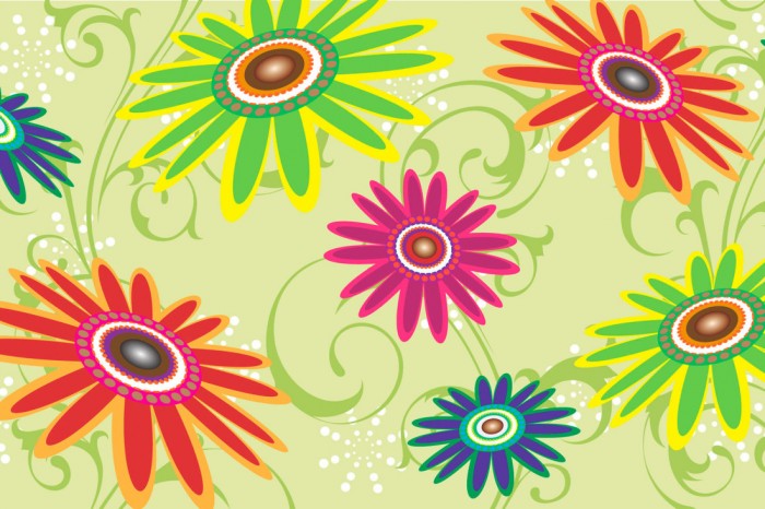 Die Design-Fototapete Blumen der 70er, Artwork, eine Vlies-Fototapete bei Livingwalls Cologne online kaufen. Die Design-Fototapete Blumen der 70er, Artwork ist eine Fototapete auf Maß.