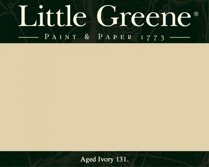 Englische Farbe von Little Greene Aged Ivory 131 - Hochwertige Farbe gestrichen an der Wand