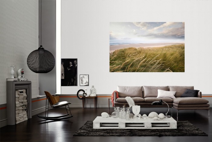 Die Fototapete Sylt, Strand und Dünen als Wandbild im Wohnzimmer. Die Vlies-Fototapete Sylt, Strand und Dünen verschönert als Wandbild Deine Wand.